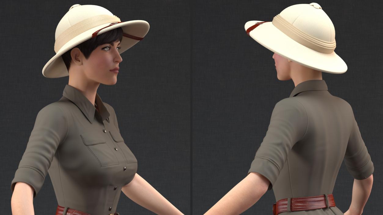 3D Female Zookeeper T Pose model