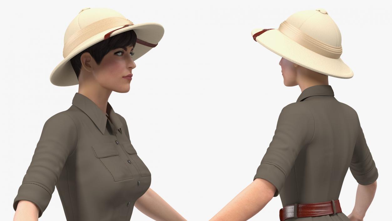 3D Female Zookeeper T Pose model