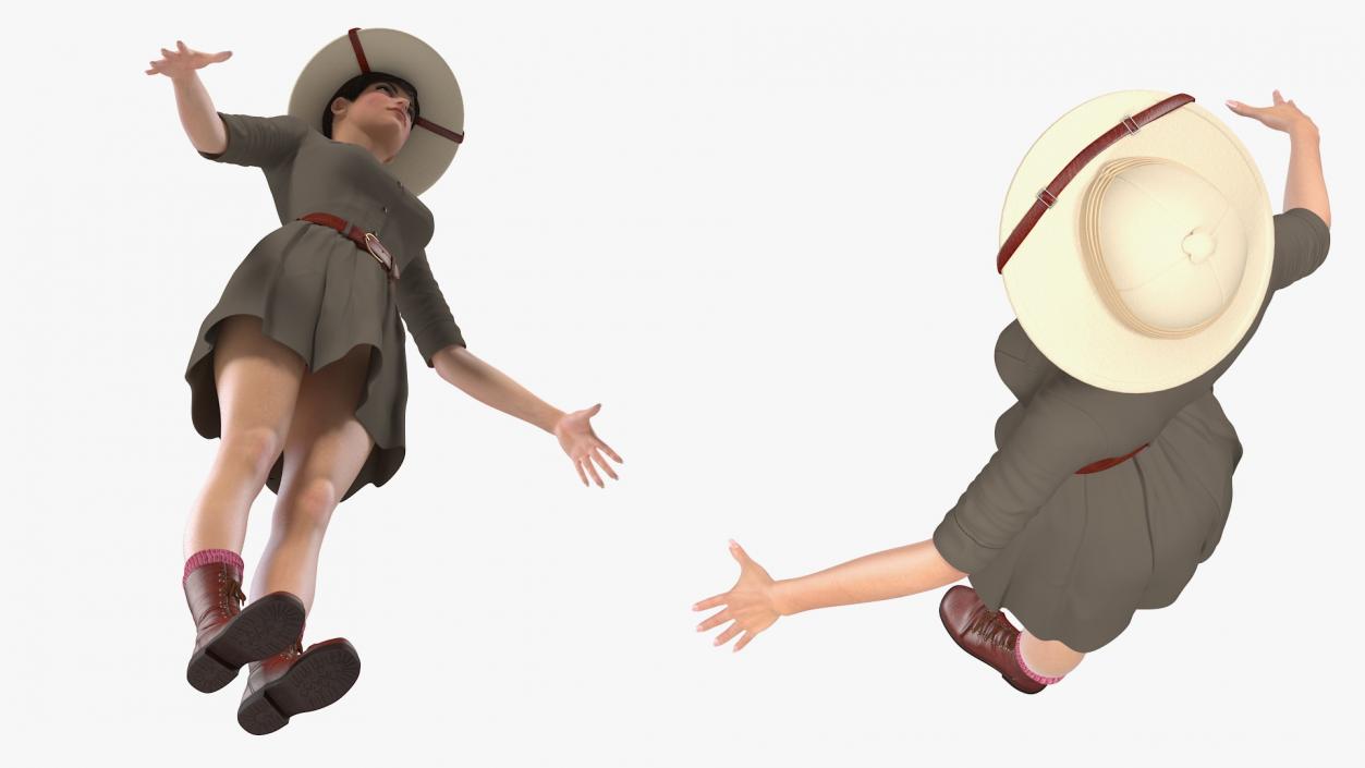 3D Female Zookeeper T Pose model