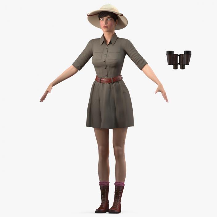 3D Female Zookeeper T Pose model