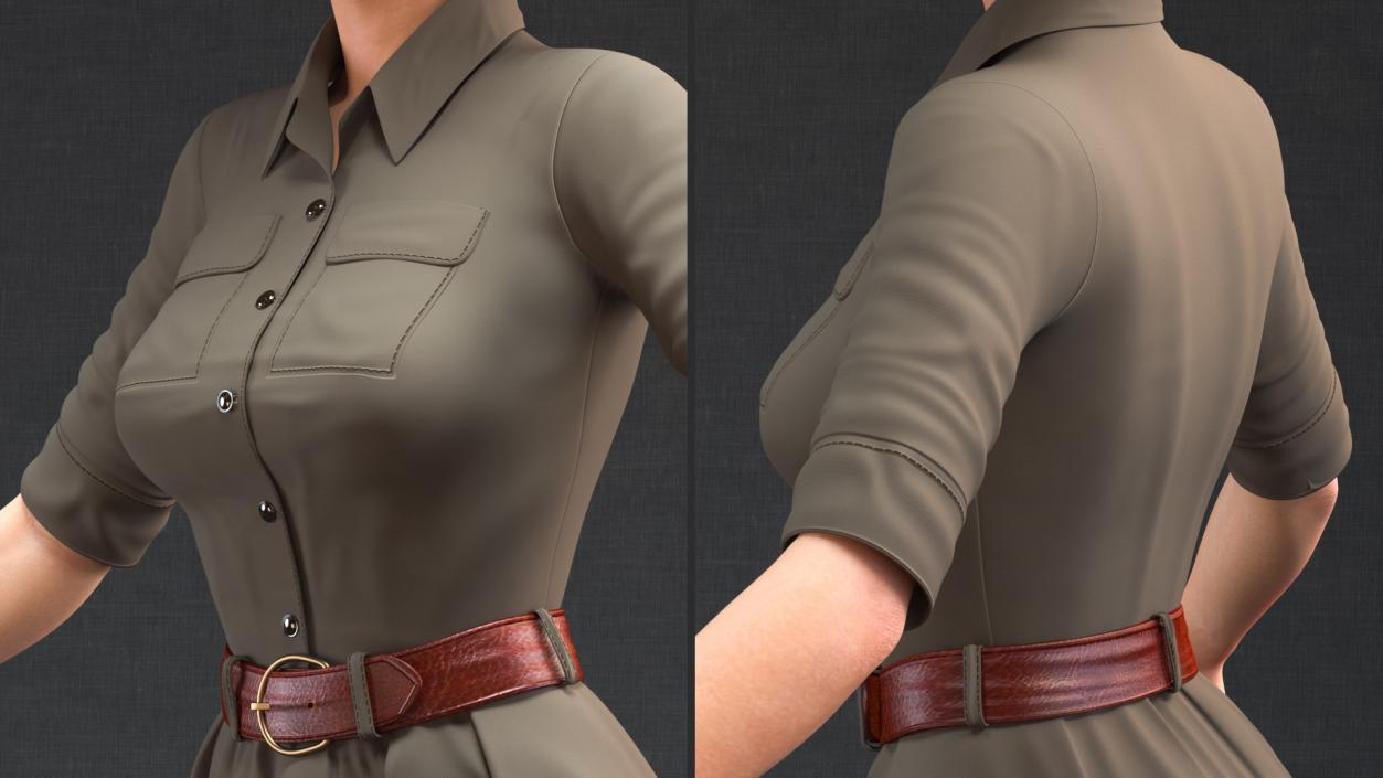 3D Female Zookeeper T Pose model