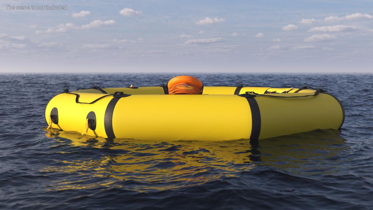 Advanced Life Raft with Extras Yellow 3D