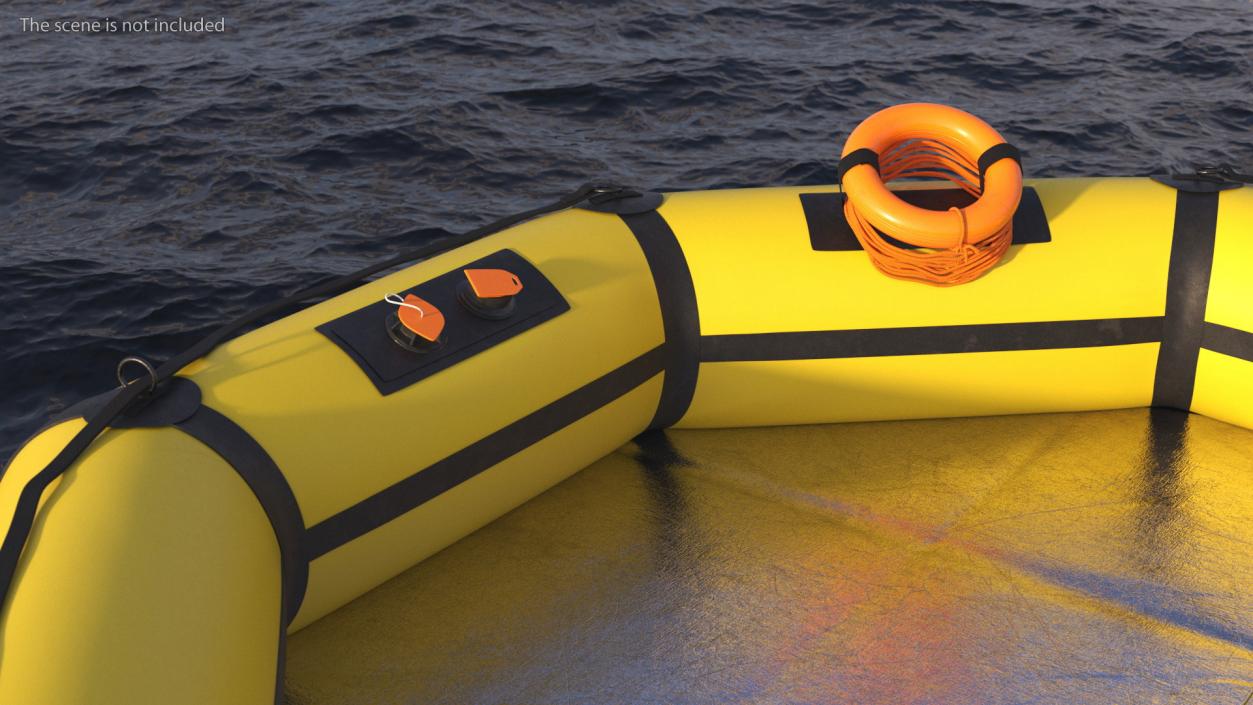 Advanced Life Raft with Extras Yellow 3D