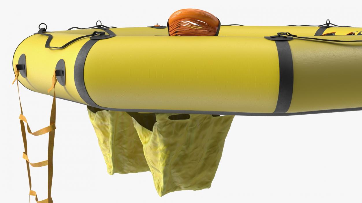 Advanced Life Raft with Extras Yellow 3D