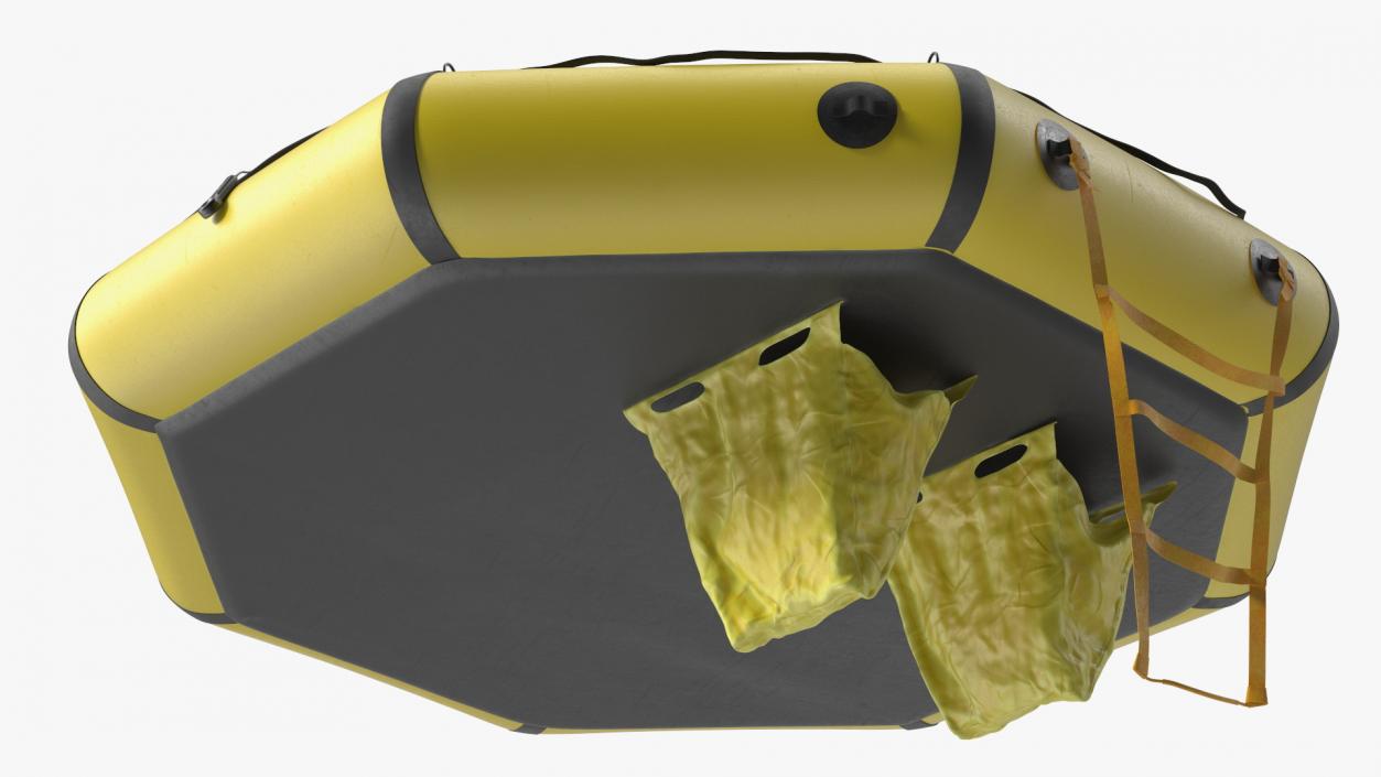 Advanced Life Raft with Extras Yellow 3D