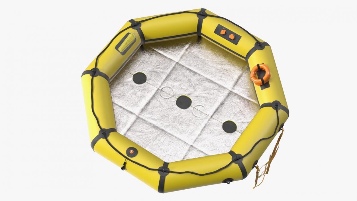 Advanced Life Raft with Extras Yellow 3D