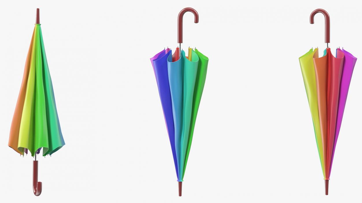 3D Classic Folded Umbrella model