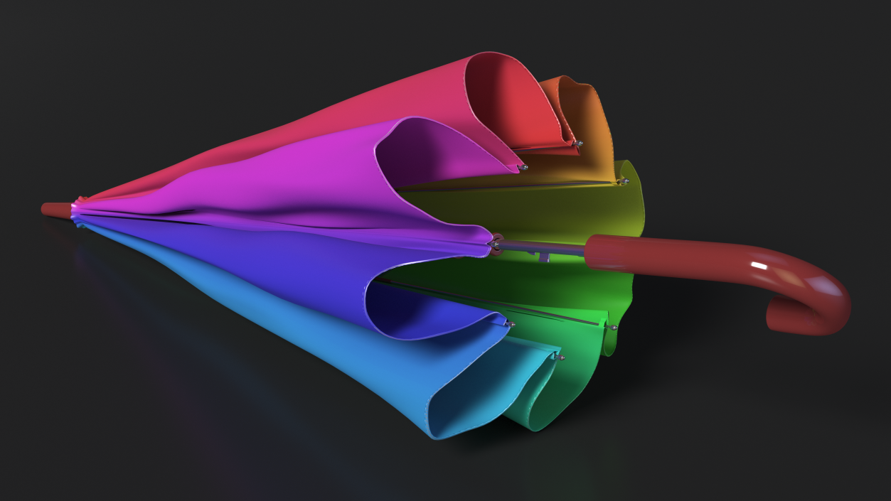 3D Classic Folded Umbrella model