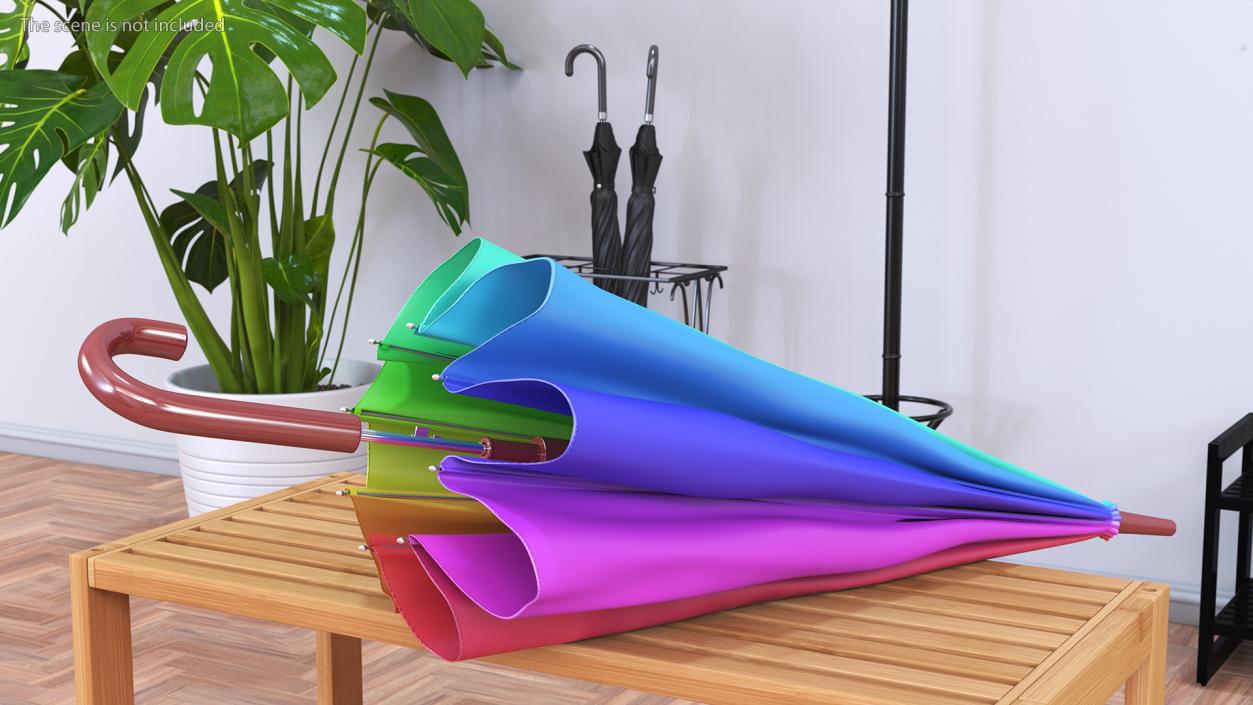 3D Classic Folded Umbrella model