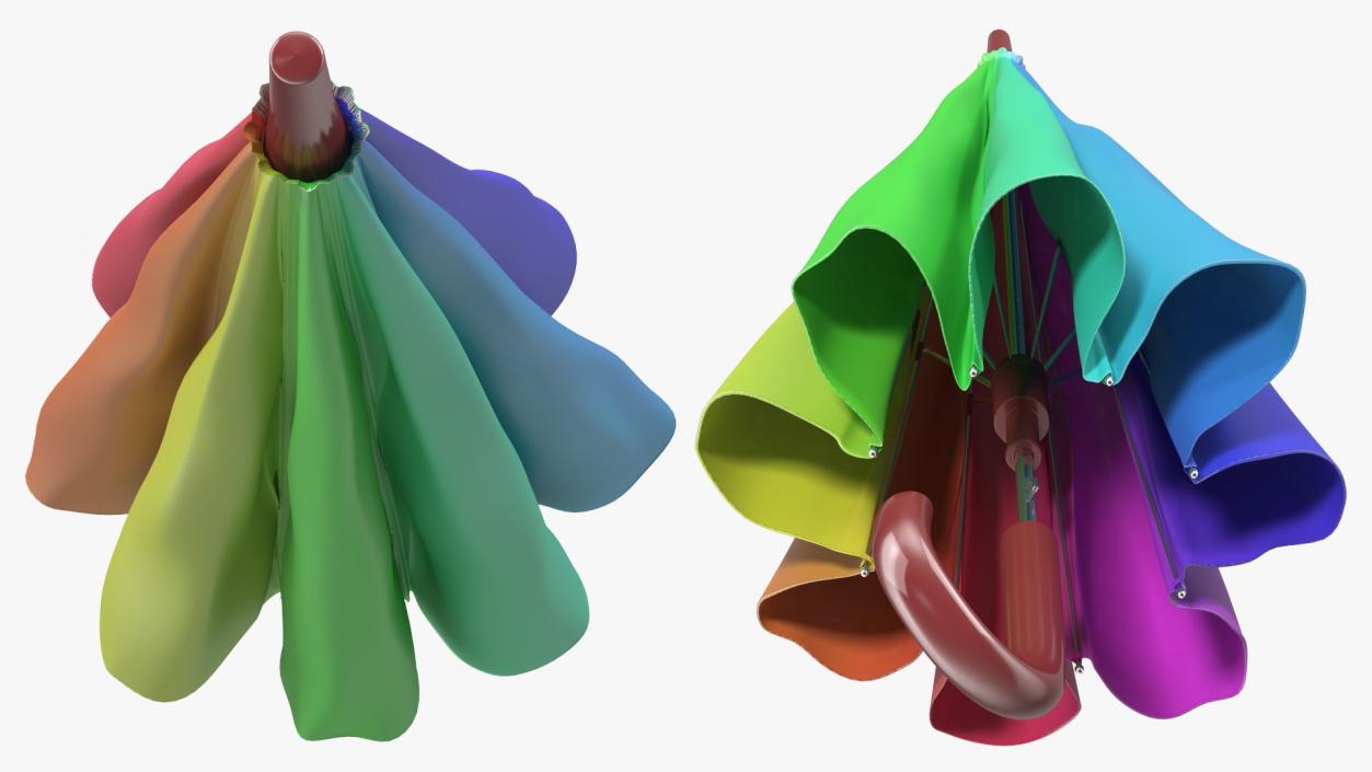 3D Classic Folded Umbrella model