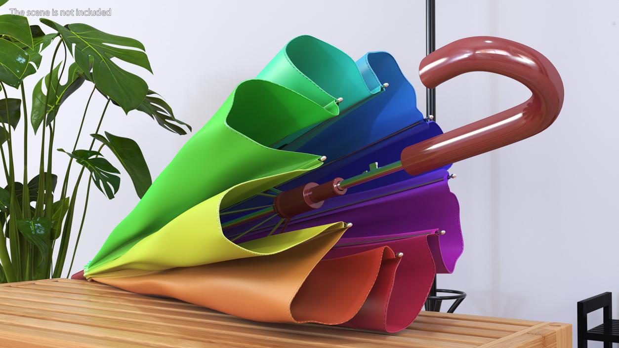 3D Classic Folded Umbrella model