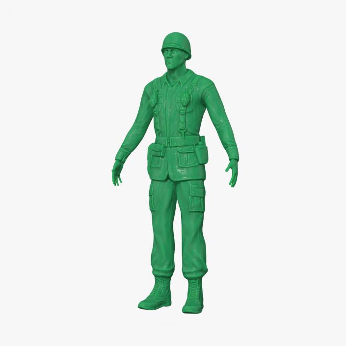 3D Green Toy Soldier Rigged for Cinema 4D model