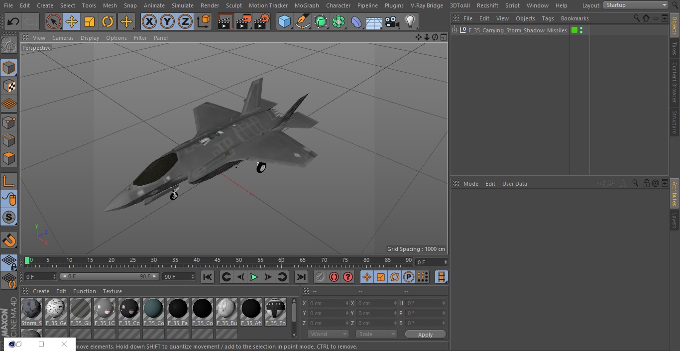 3D model F-35 Carrying Storm Shadow Missiles