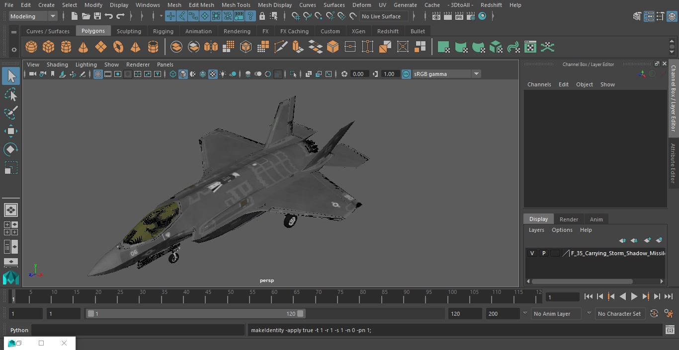 3D model F-35 Carrying Storm Shadow Missiles