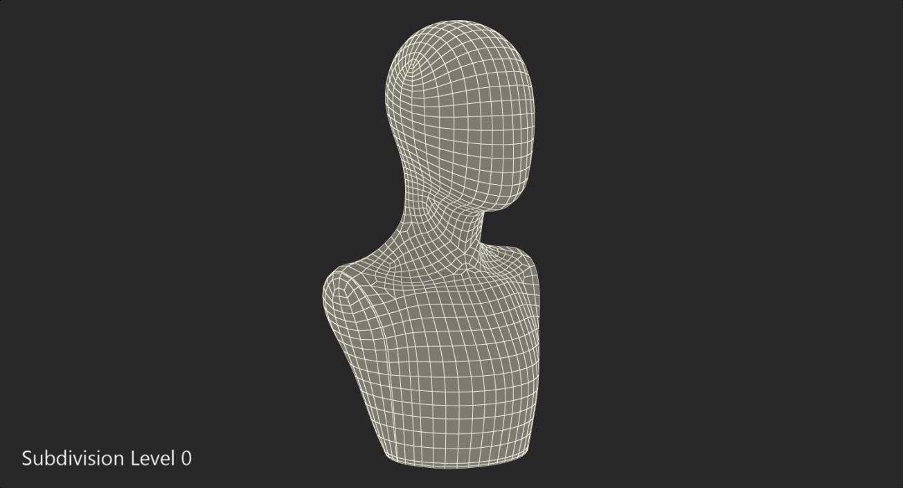 Female Mannequin Head White 3D