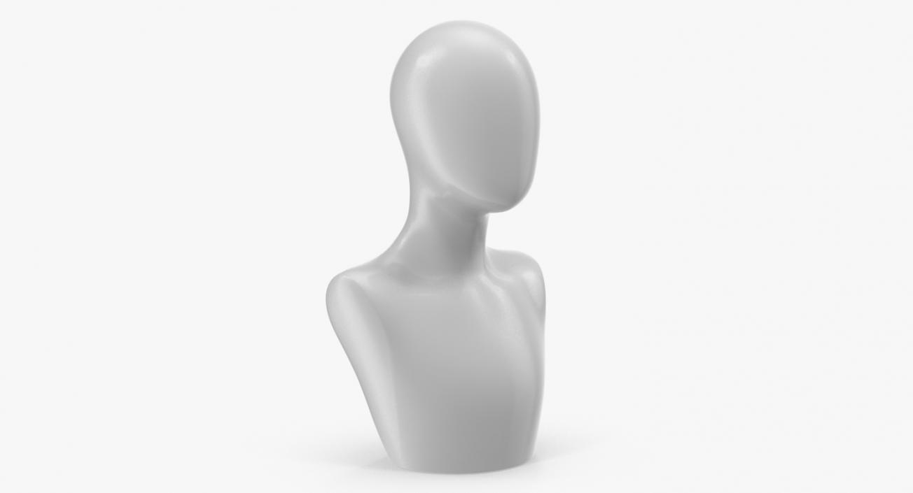 Female Mannequin Head White 3D