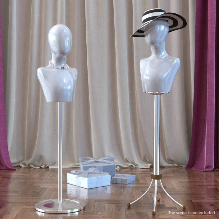 Female Mannequin Head White 3D