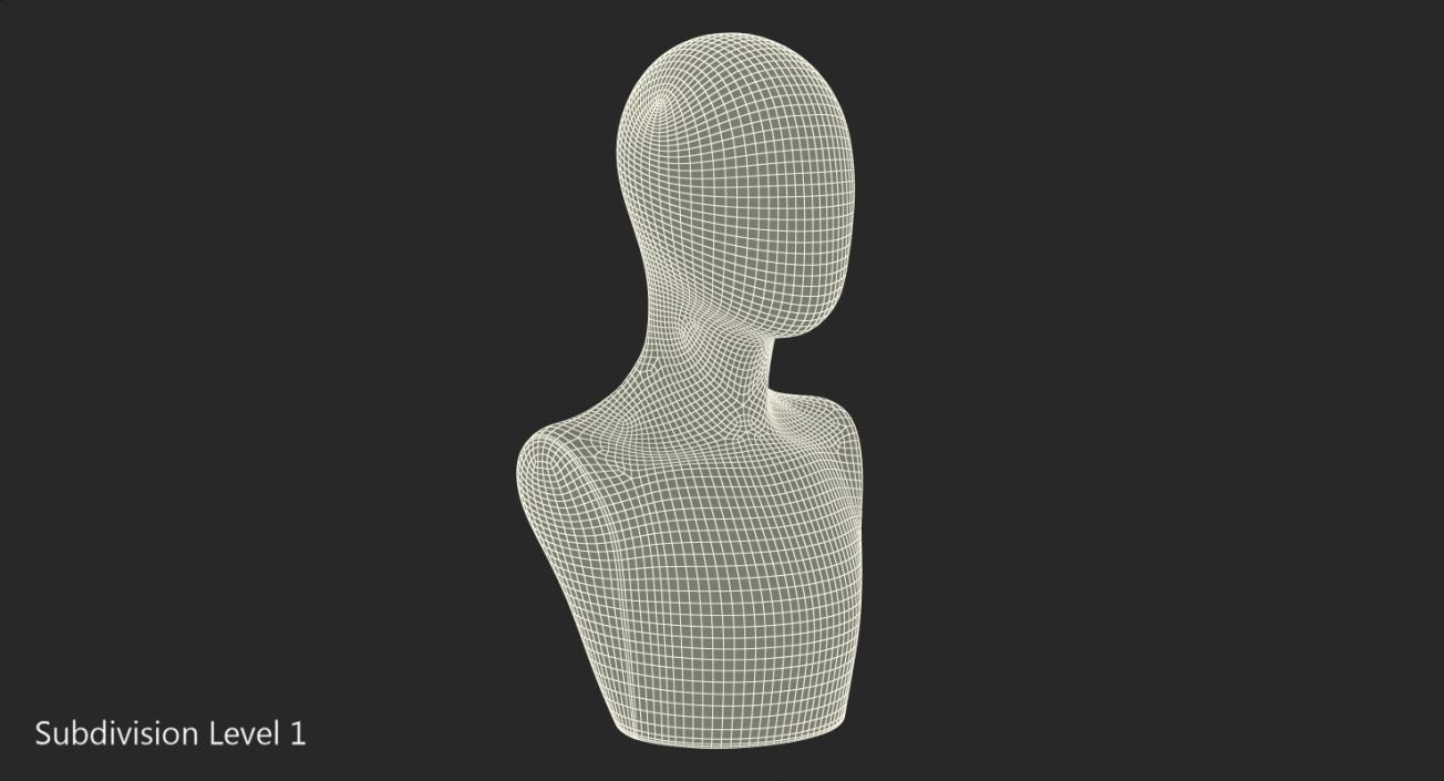 Female Mannequin Head White 3D