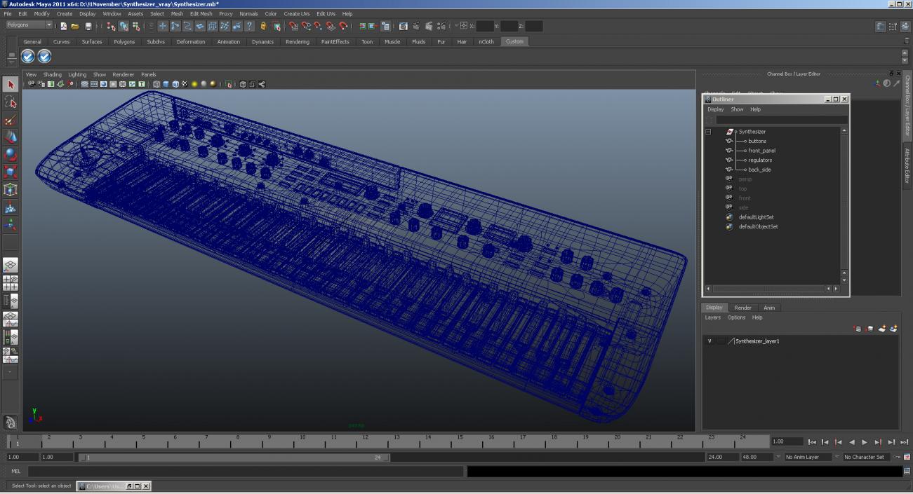 3D model Analog Modeling Synthesizer Generic