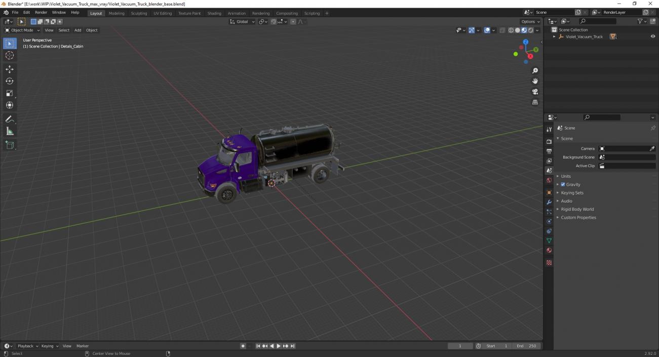 Violet Vacuum Truck 3D model