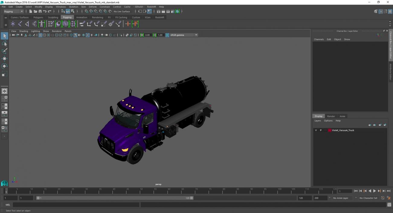 Violet Vacuum Truck 3D model