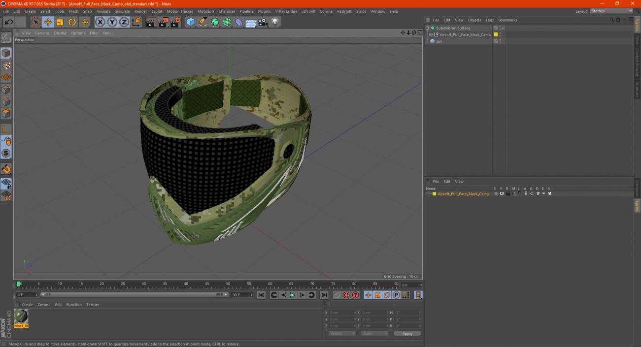 Airsoft Full Face Mask Camo 3D