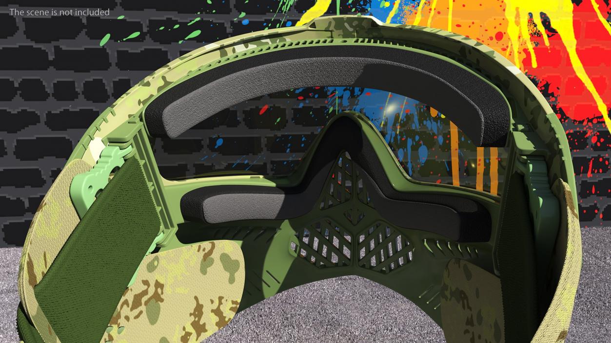 Airsoft Full Face Mask Camo 3D