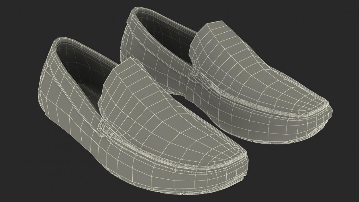 Tan Leather Loafer Shoes 3D model