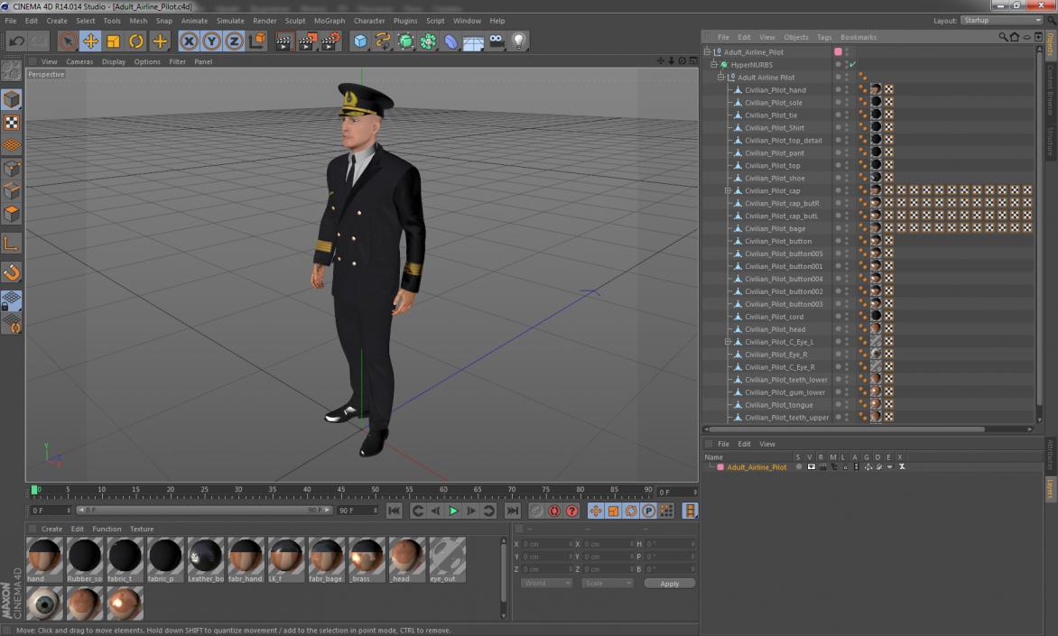 Adult Airline Pilot 3D model