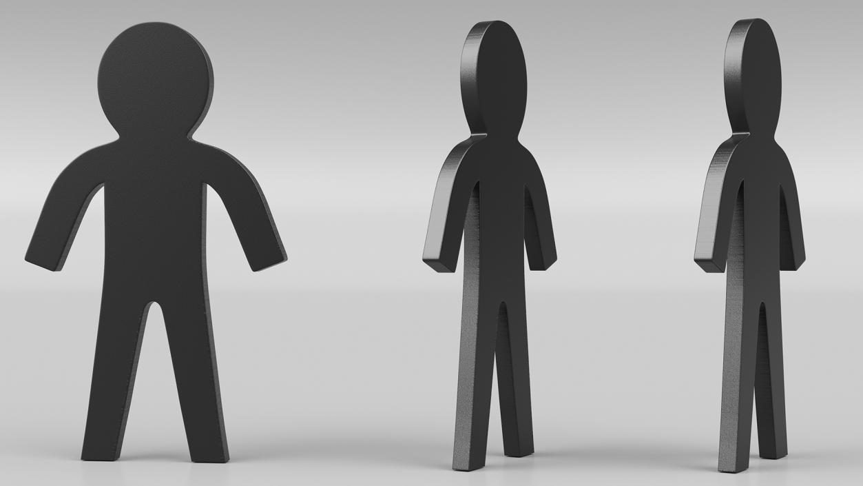 3D Plastic Stickman Rigged Black for Maya model