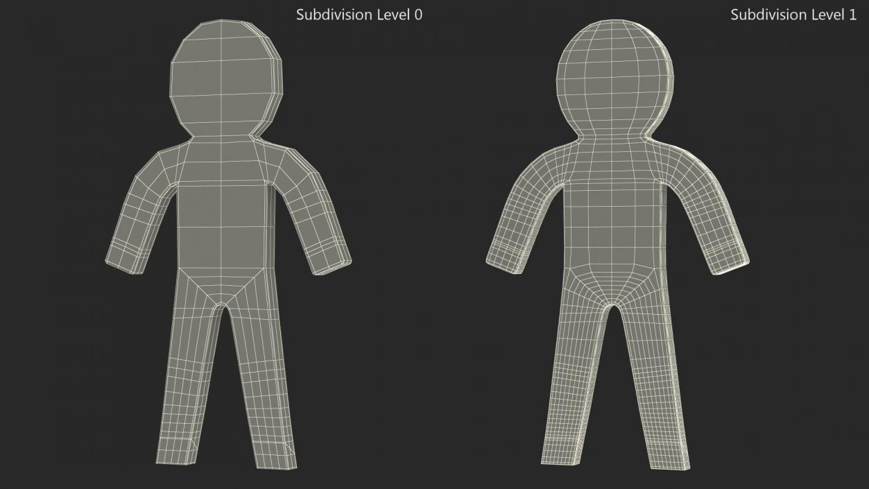 3D Plastic Stickman Rigged Black for Maya model