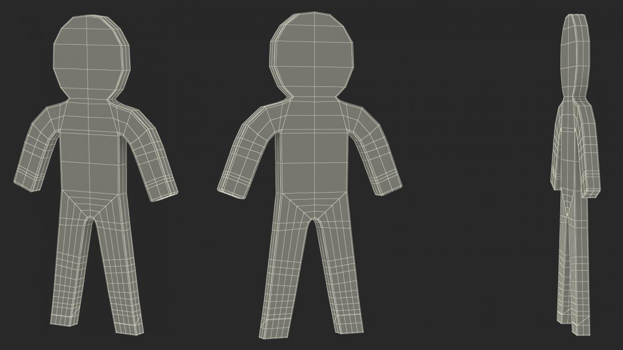 3D Plastic Stickman Rigged Black for Maya model