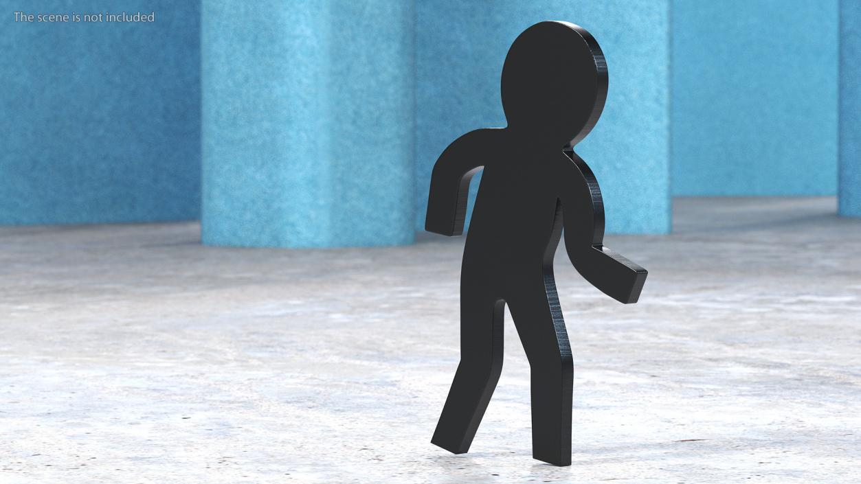 3D Plastic Stickman Rigged Black for Maya model