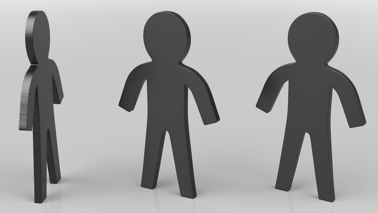 3D Plastic Stickman Rigged Black for Maya model