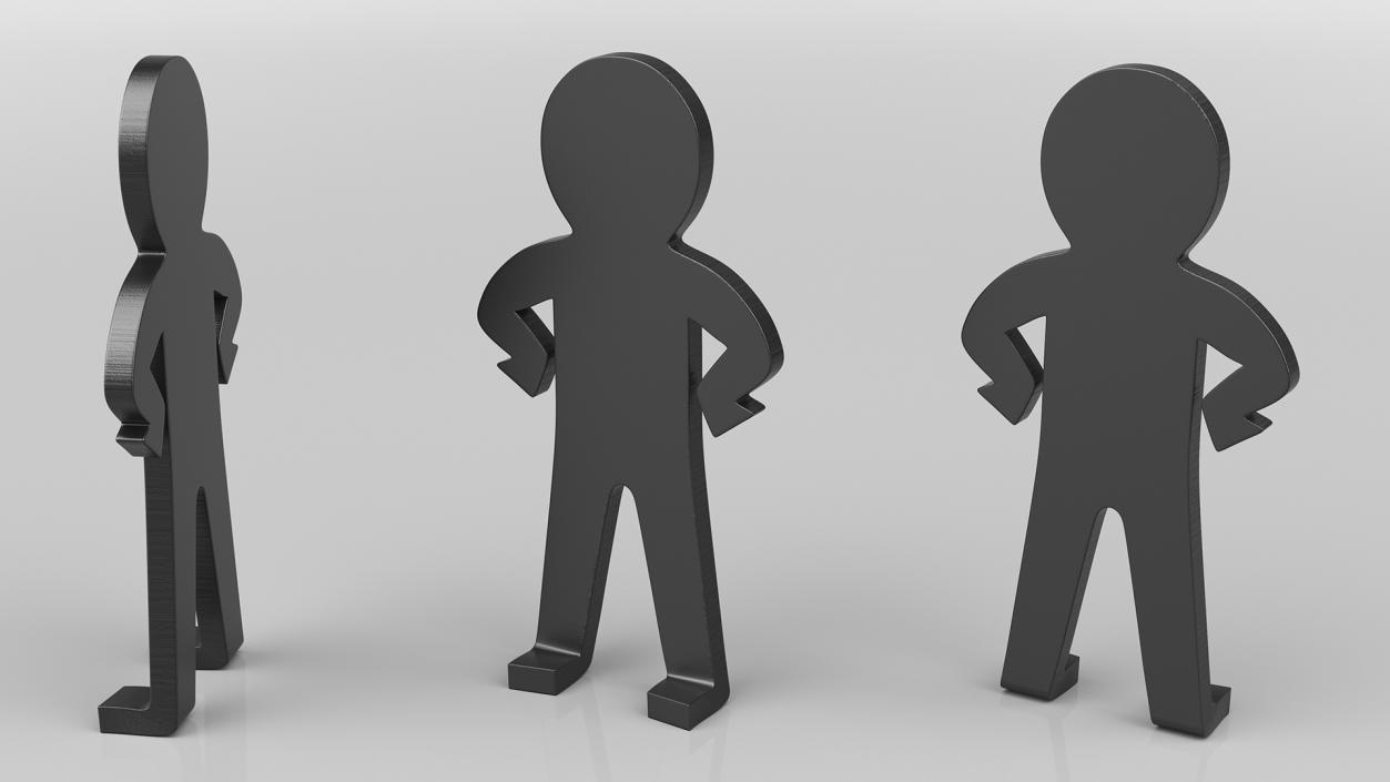 3D Plastic Stickman Rigged Black for Maya model