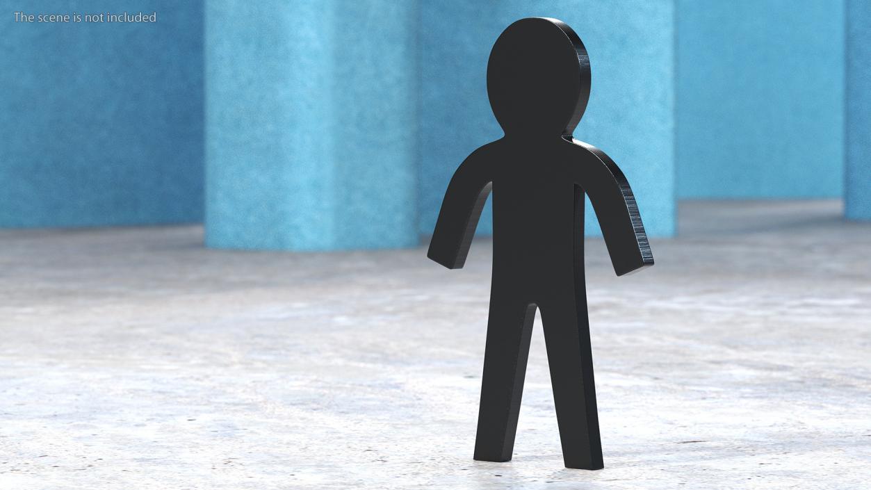 3D Plastic Stickman Rigged Black for Maya model