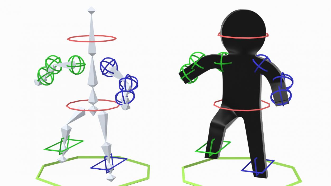 3D Plastic Stickman Rigged Black for Maya model