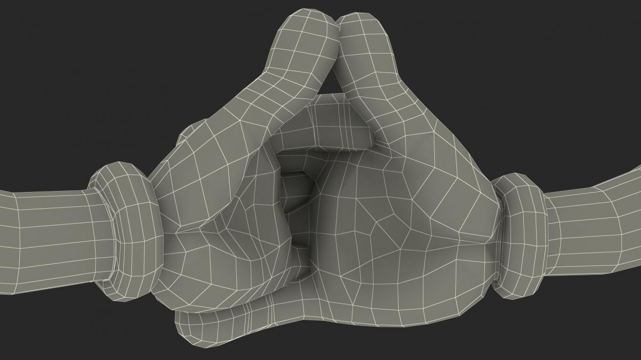 3D Cartoon Hands Fingers Locked Pose model