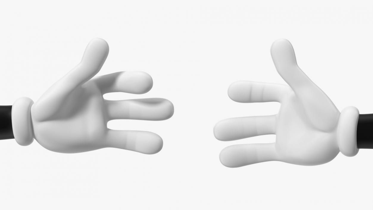 3D Cartoon Hands Fingers Locked Pose model