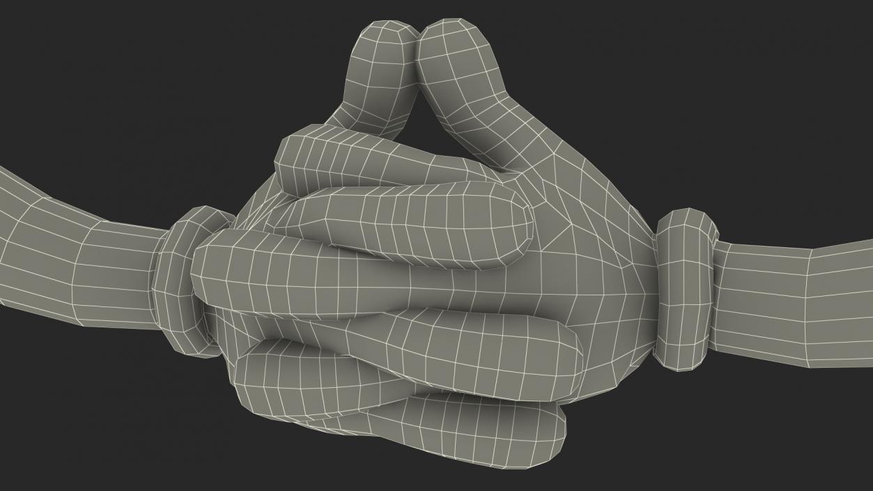 3D Cartoon Hands Fingers Locked Pose model