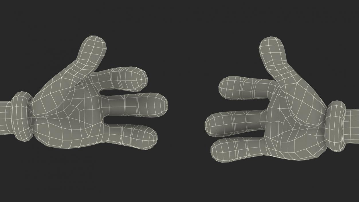 3D Cartoon Hands Fingers Locked Pose model