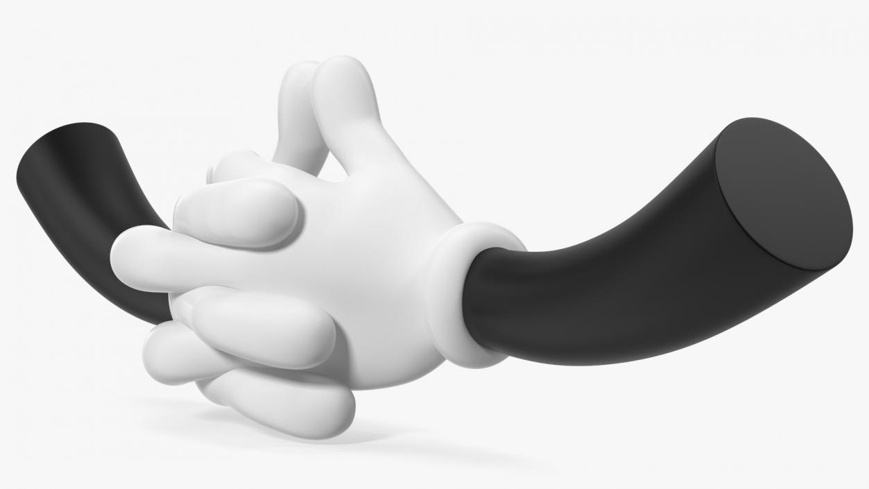 3D Cartoon Hands Fingers Locked Pose model