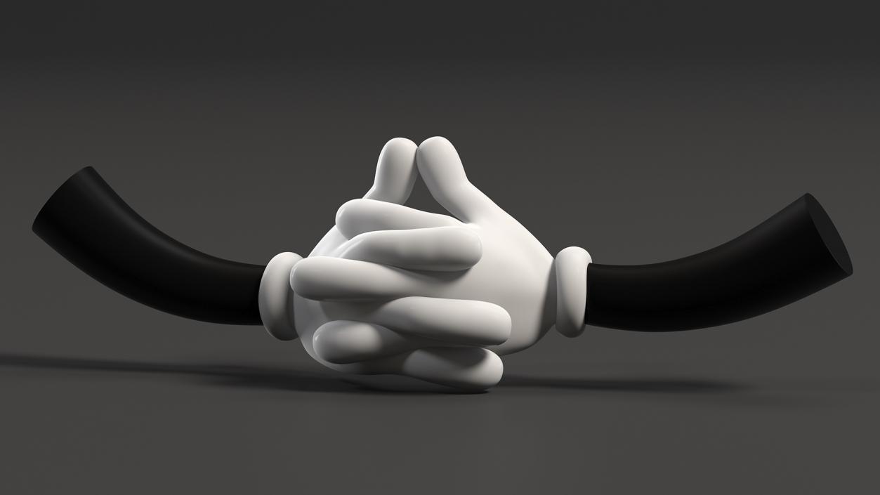 3D Cartoon Hands Fingers Locked Pose model