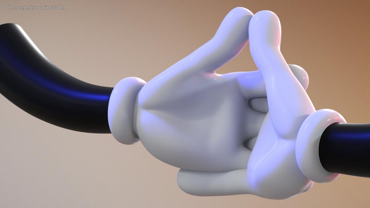 3D Cartoon Hands Fingers Locked Pose model