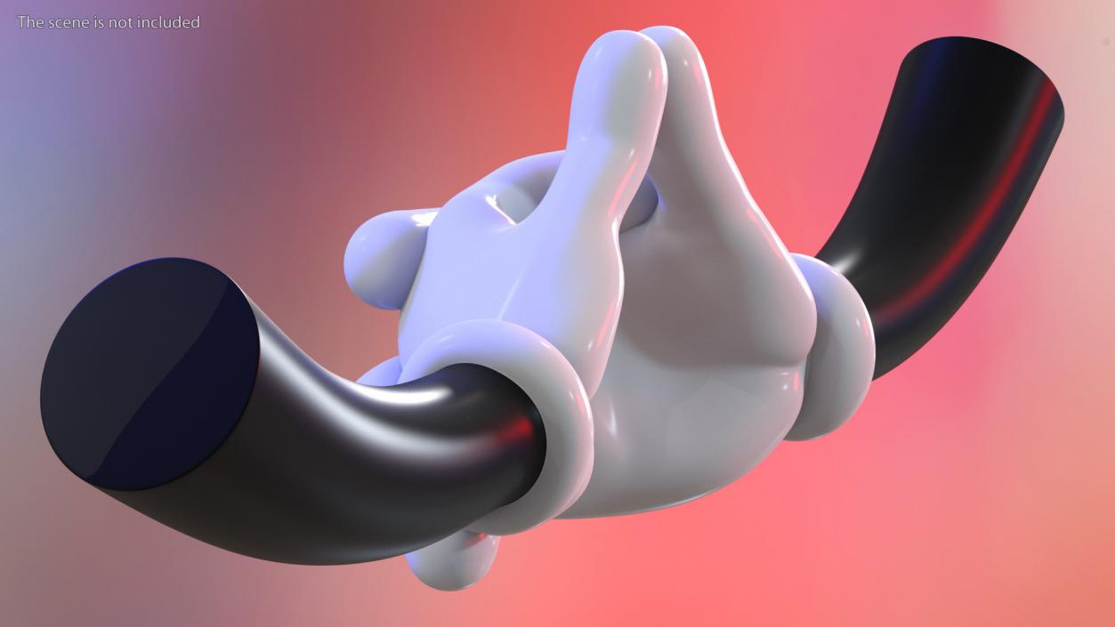 3D Cartoon Hands Fingers Locked Pose model