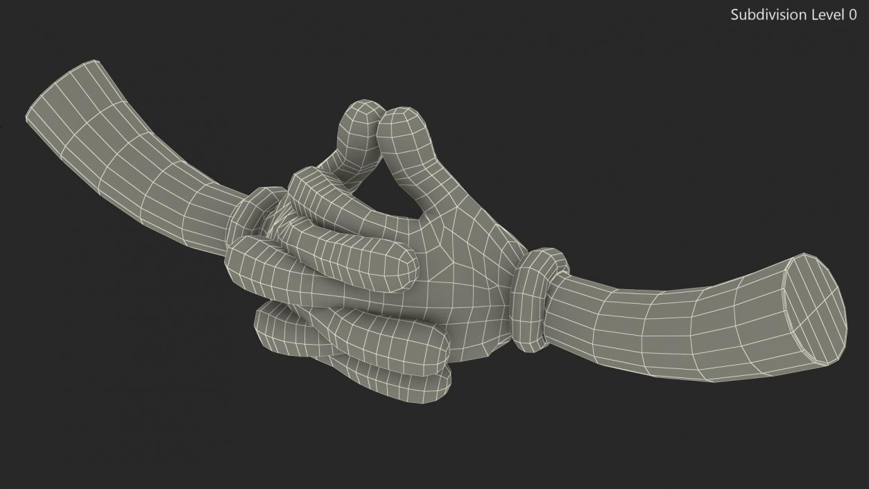 3D Cartoon Hands Fingers Locked Pose model