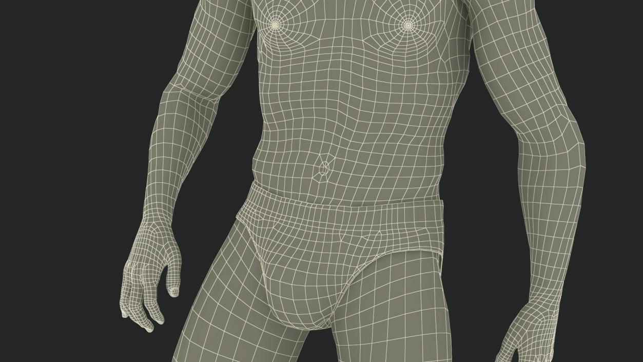 3D model Athletic Male Figure in Underwear 2