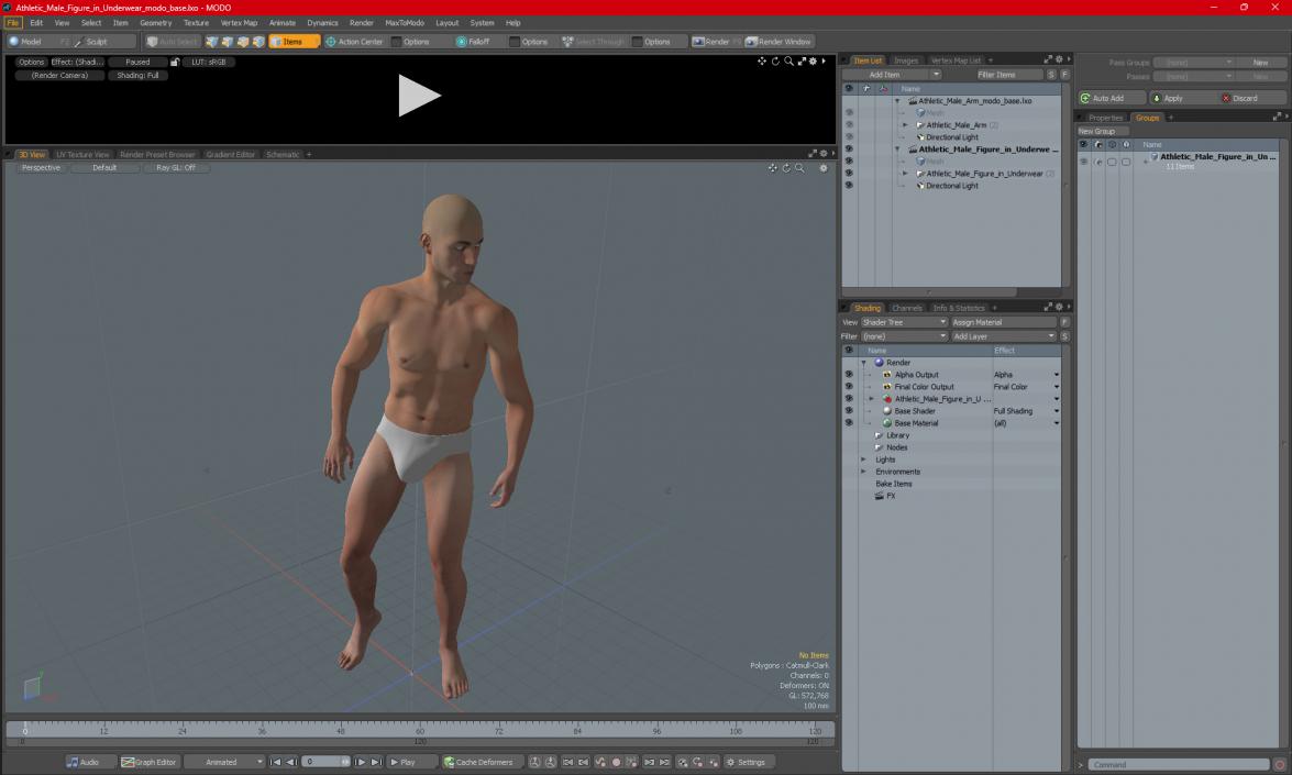 3D model Athletic Male Figure in Underwear 2