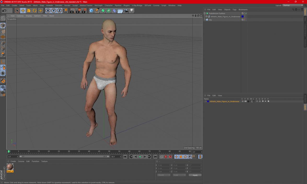 3D model Athletic Male Figure in Underwear 2