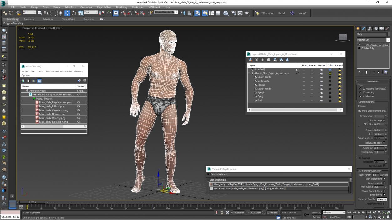 3D model Athletic Male Figure in Underwear 2